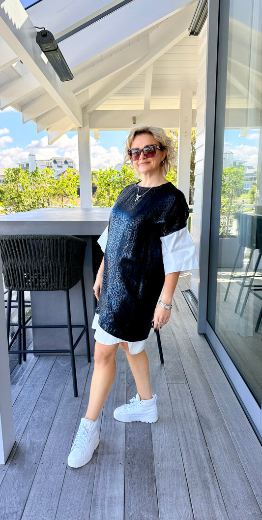 LifewithBird (L.W.B) Black Knee Length Silk Dress