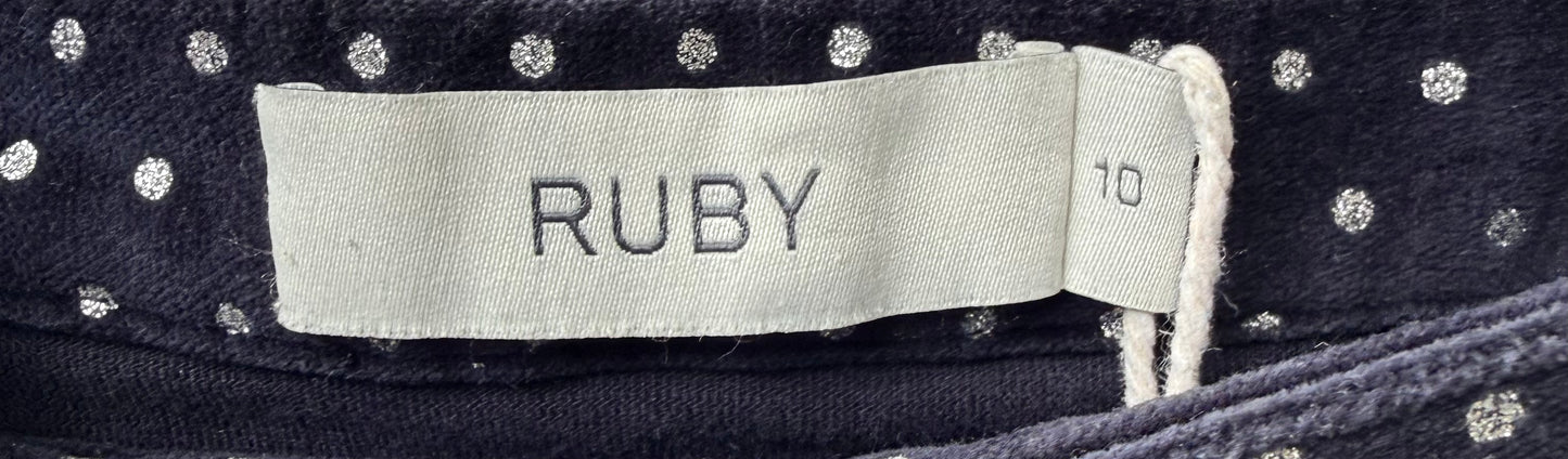RUBY - Navy with White Spots Mini Wrap Skirt