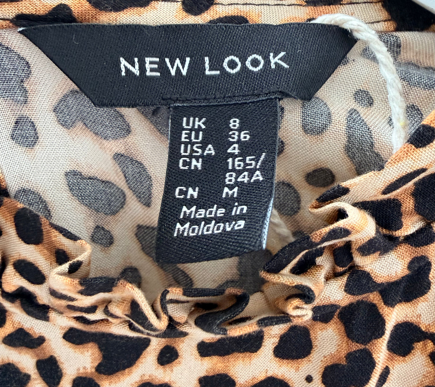 LEW LOOK Brown Leopard Print Midi Length Dress