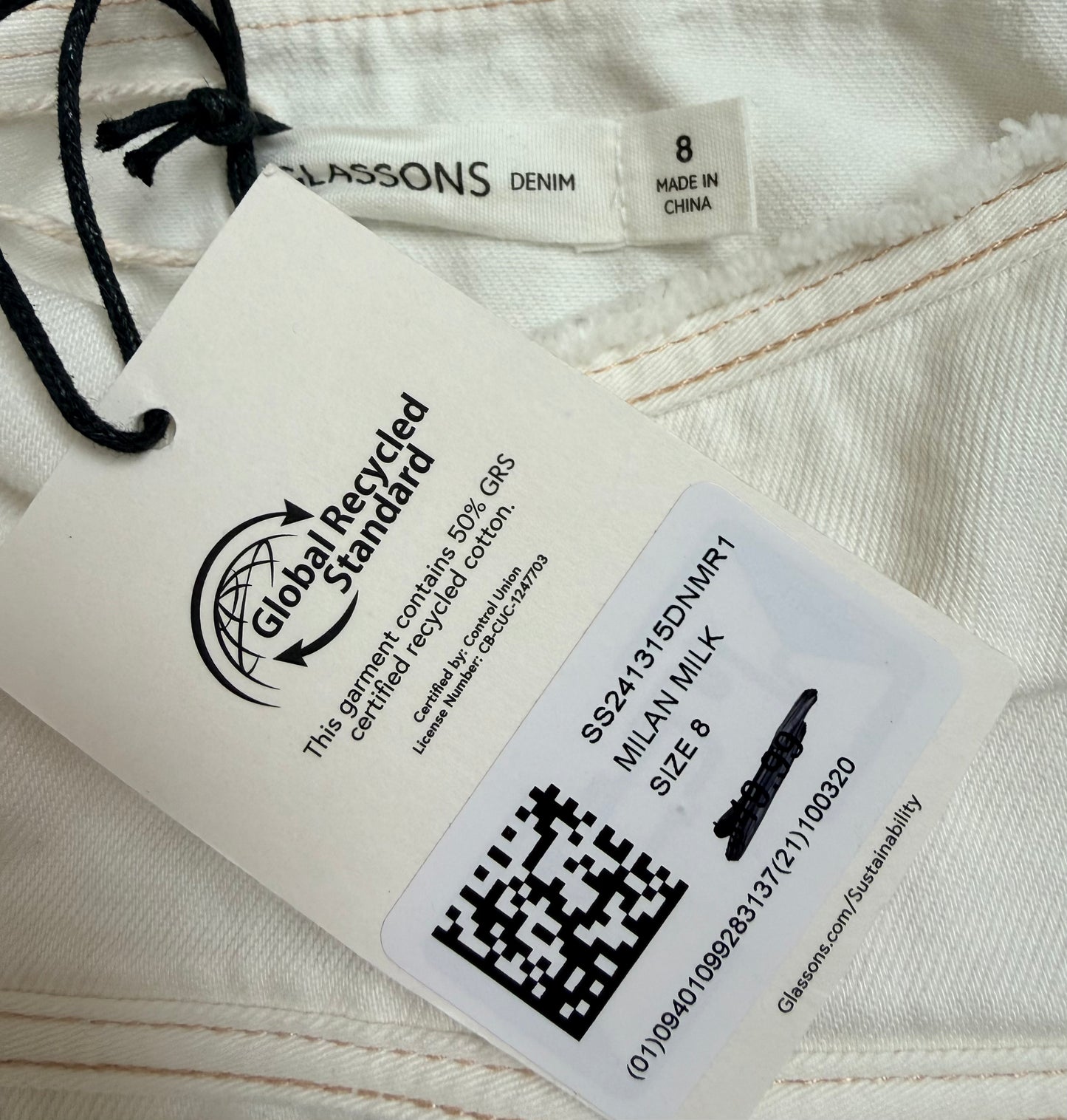 GLASSONS - White Cotton Mini Skirt - NEW WITH TAGS