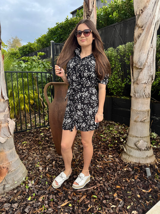 KOOKAI Black/White Floral Dress