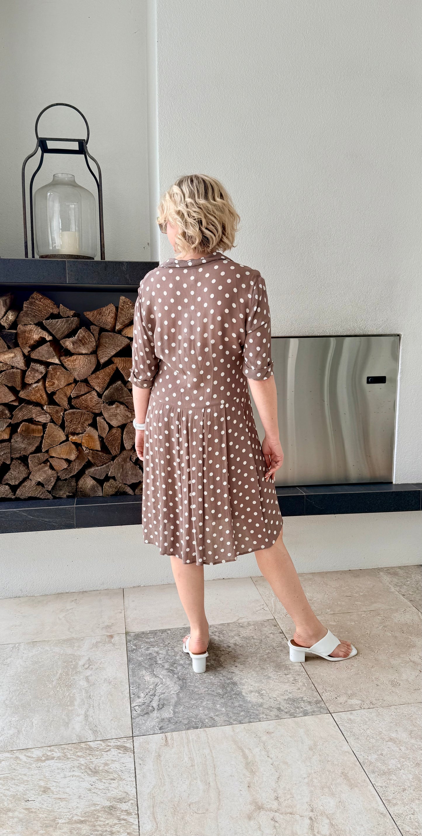 SYLVESTER Brown Polka Dot Dress, Size M