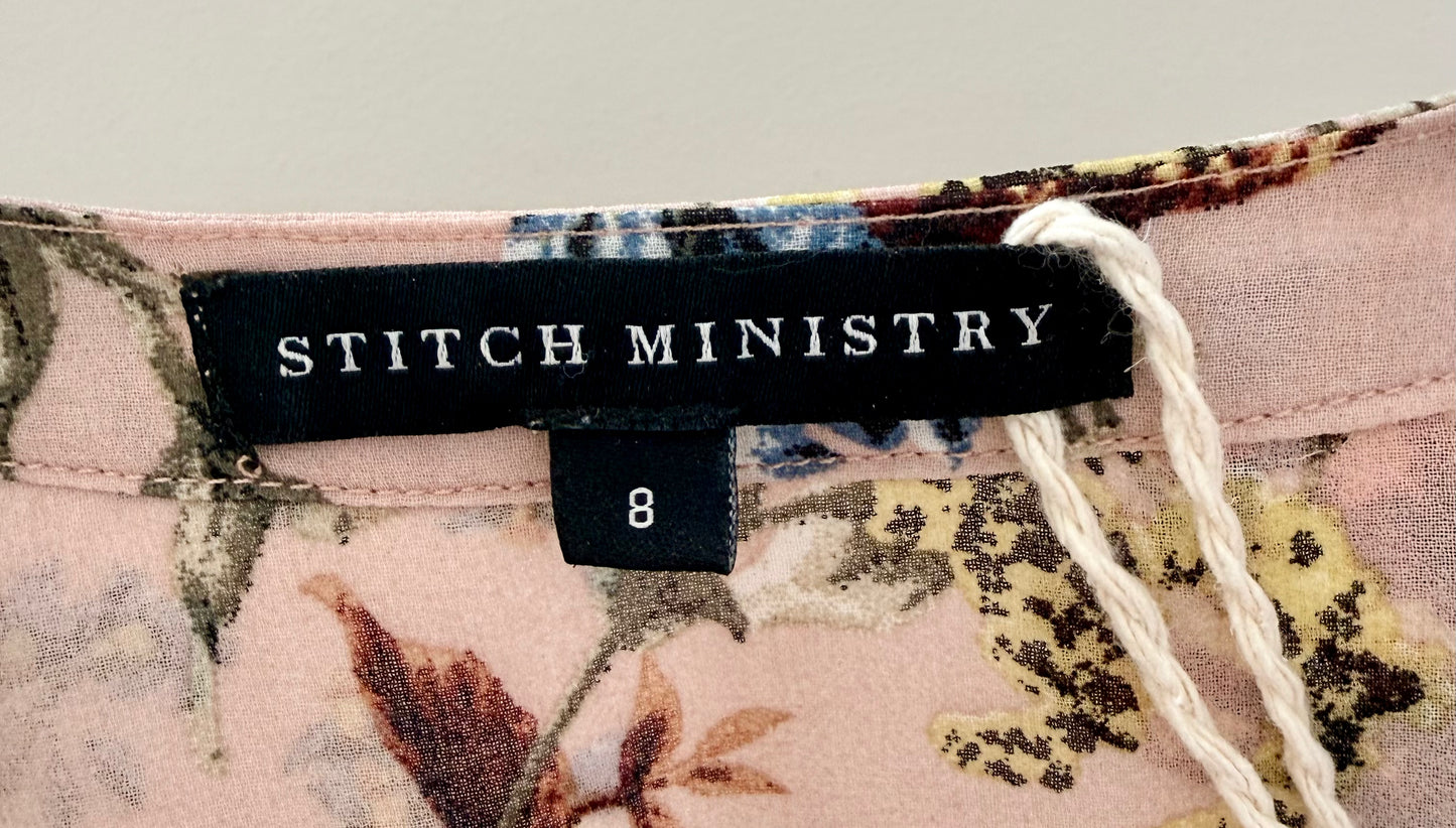 STITCH MINISTRY Pink Floral Long Top (Size 8)