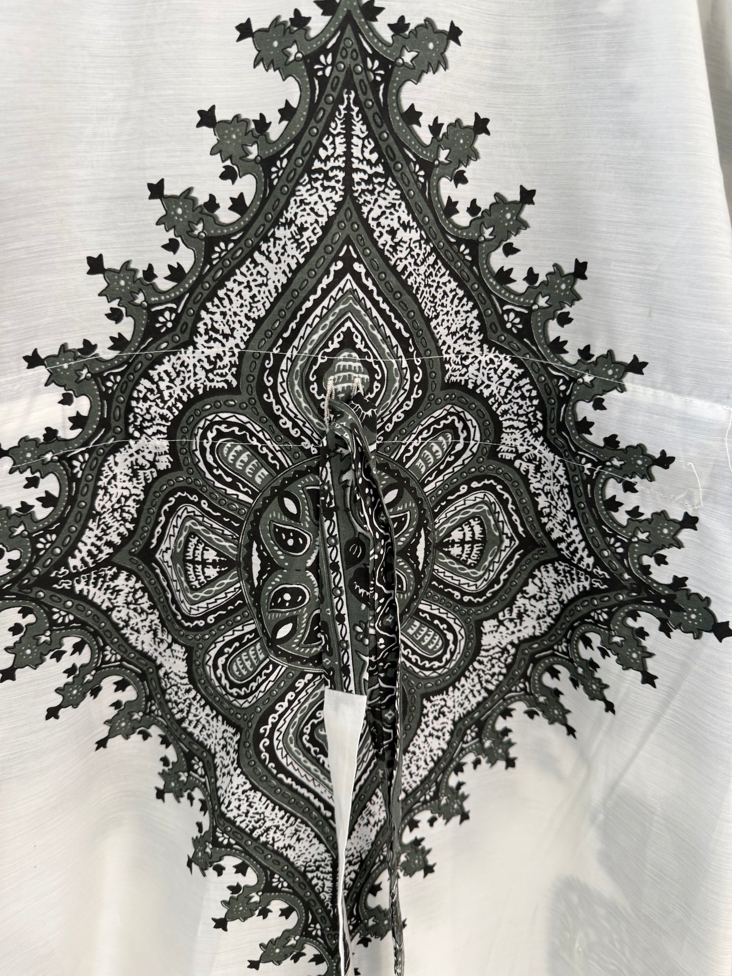 White/Green Maxi Dress (No Label)