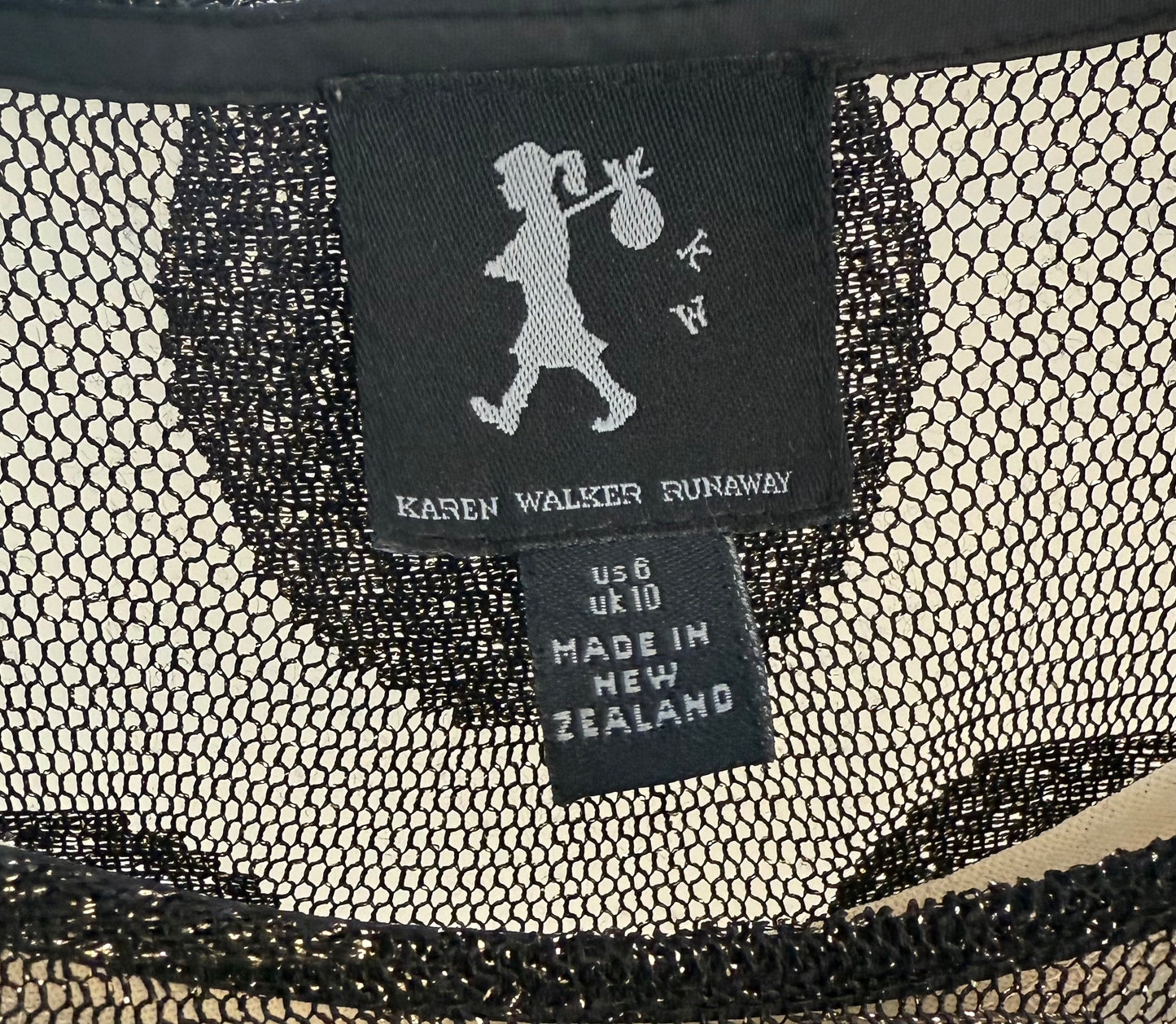 KAREN WALKER Black/Gold Mini Dress