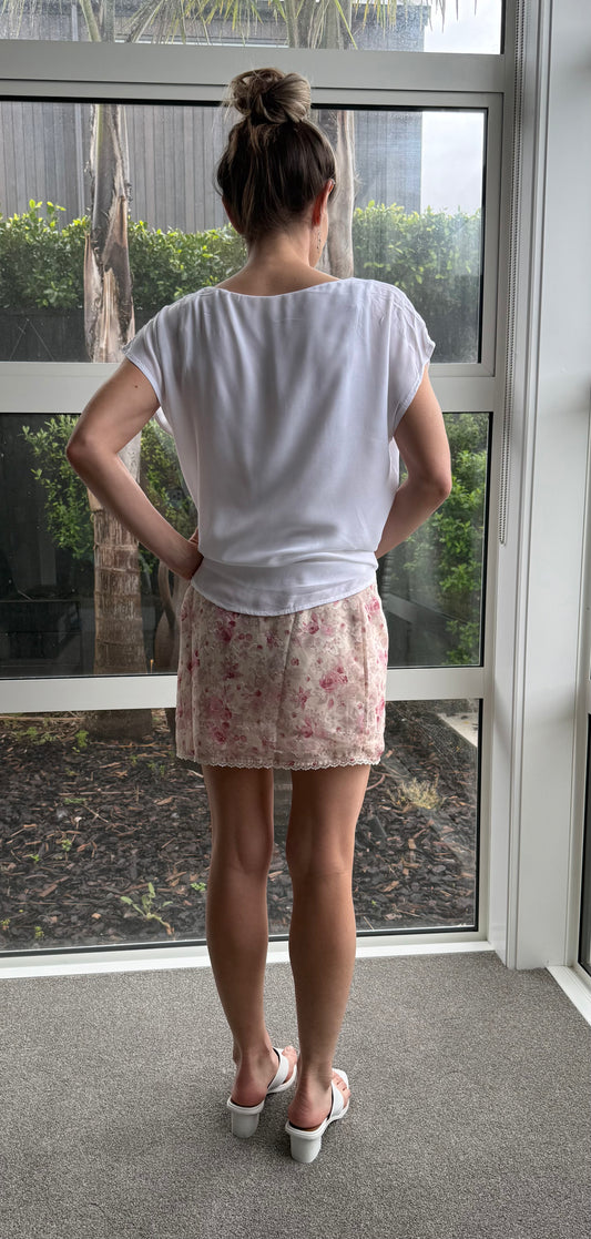 PRINCESS POLLY Floral Pink Mini Skirt