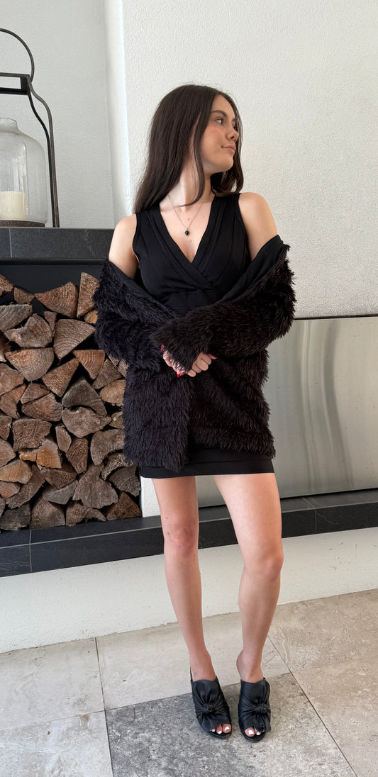 KETZ-KE Black Fluffy Jacket