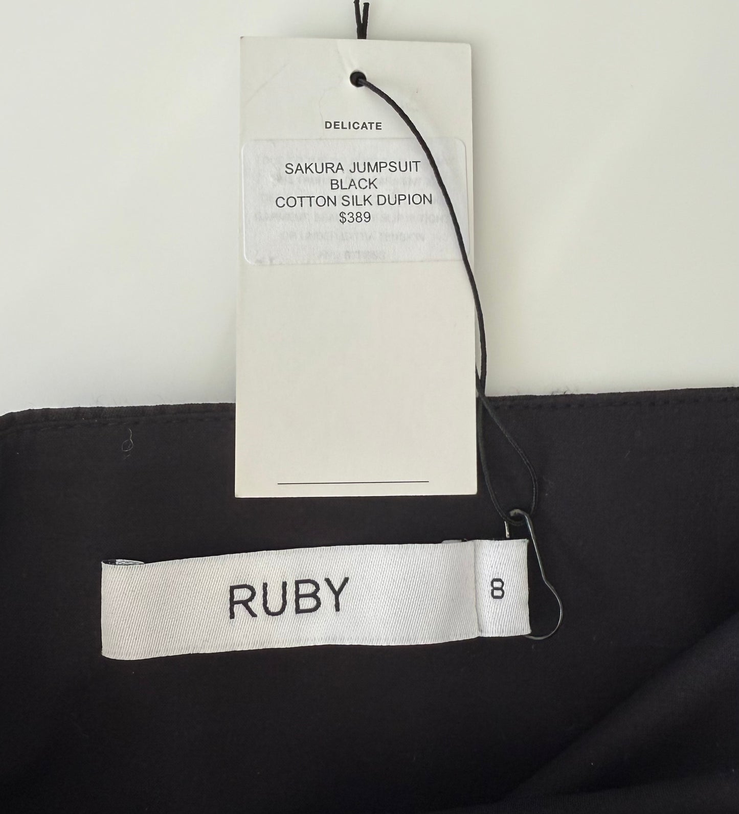 RUBY Sakura Black Silk Blend Playsuit - NEW WITH TAGS ($389)
