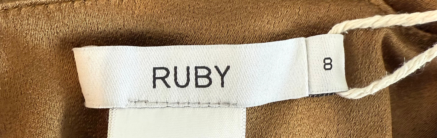 RUBY Gold Knee Length Dress