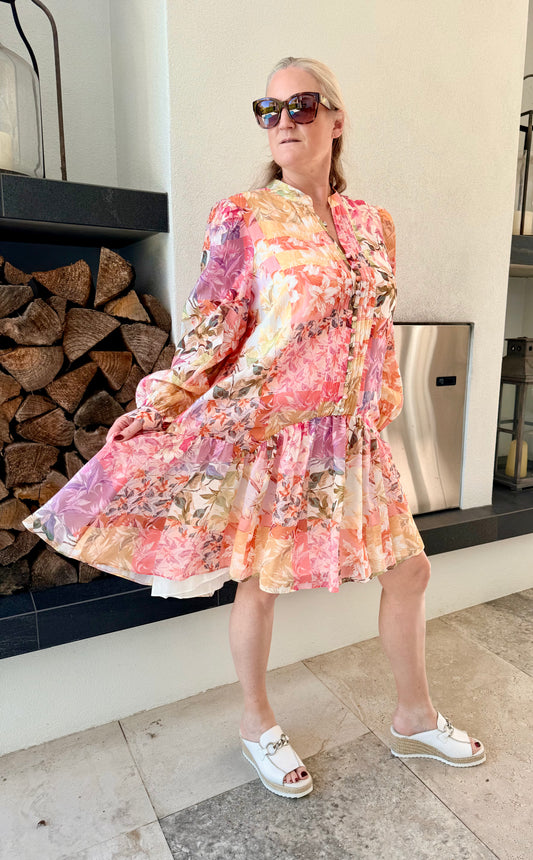 PORTMANS Knee Length Floral Linen Blend Dress - (New With Tags 179.99)