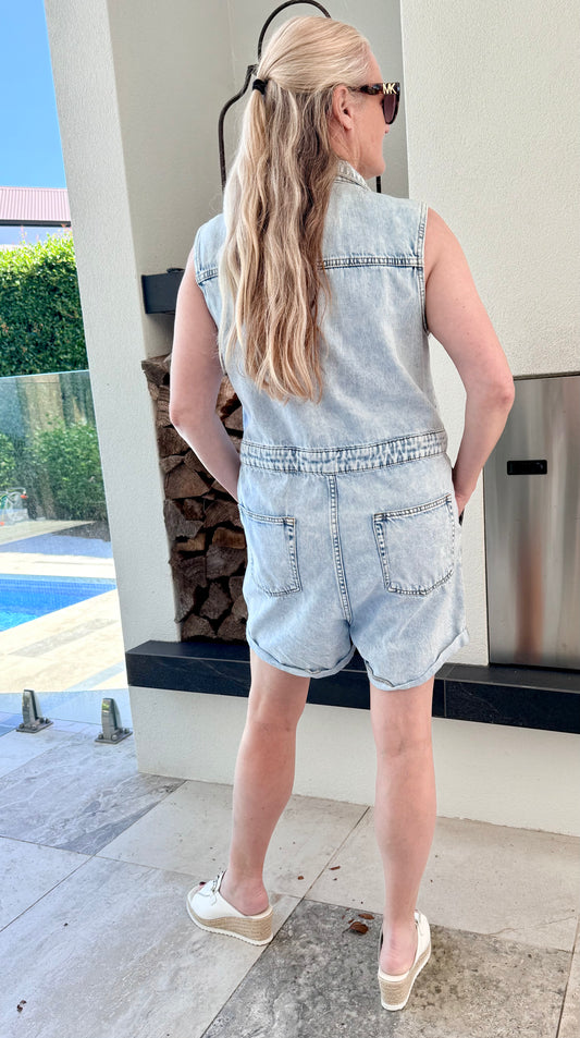 DECJUBA Blue Sleeveless Romper