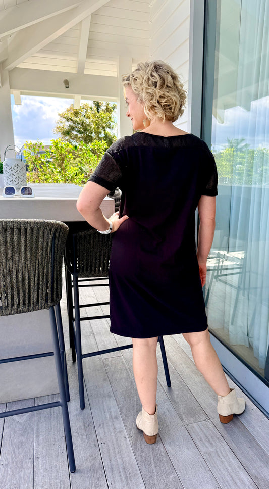 KATE SYLVESTER Black Knee Length Dress