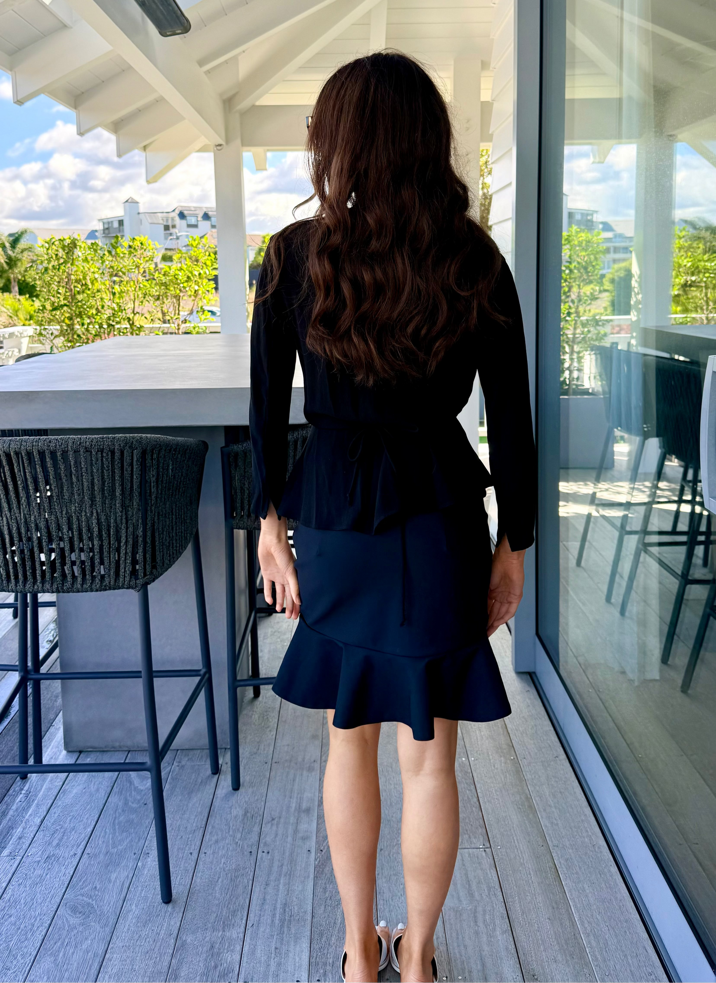 RUBY/LIAM Black Wrap Top