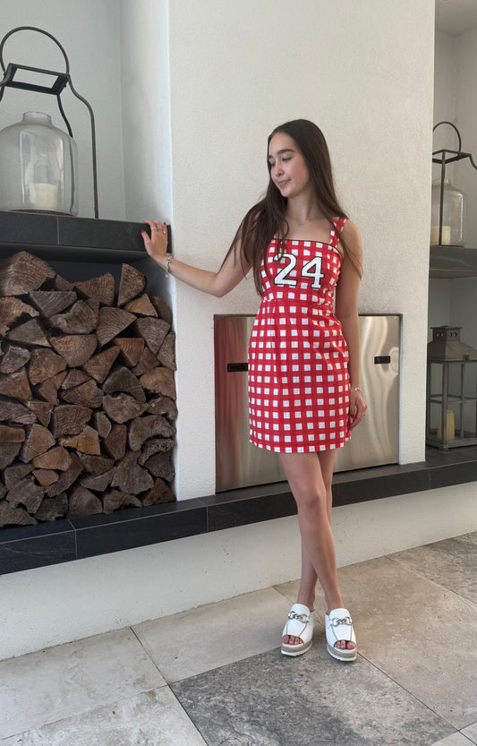 COOP by TRELISE COOPER Red/White Checkered Mini Dress