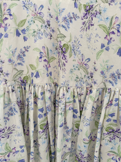 PORTMAN'S Knee Length White Floral Linen Blend Dress