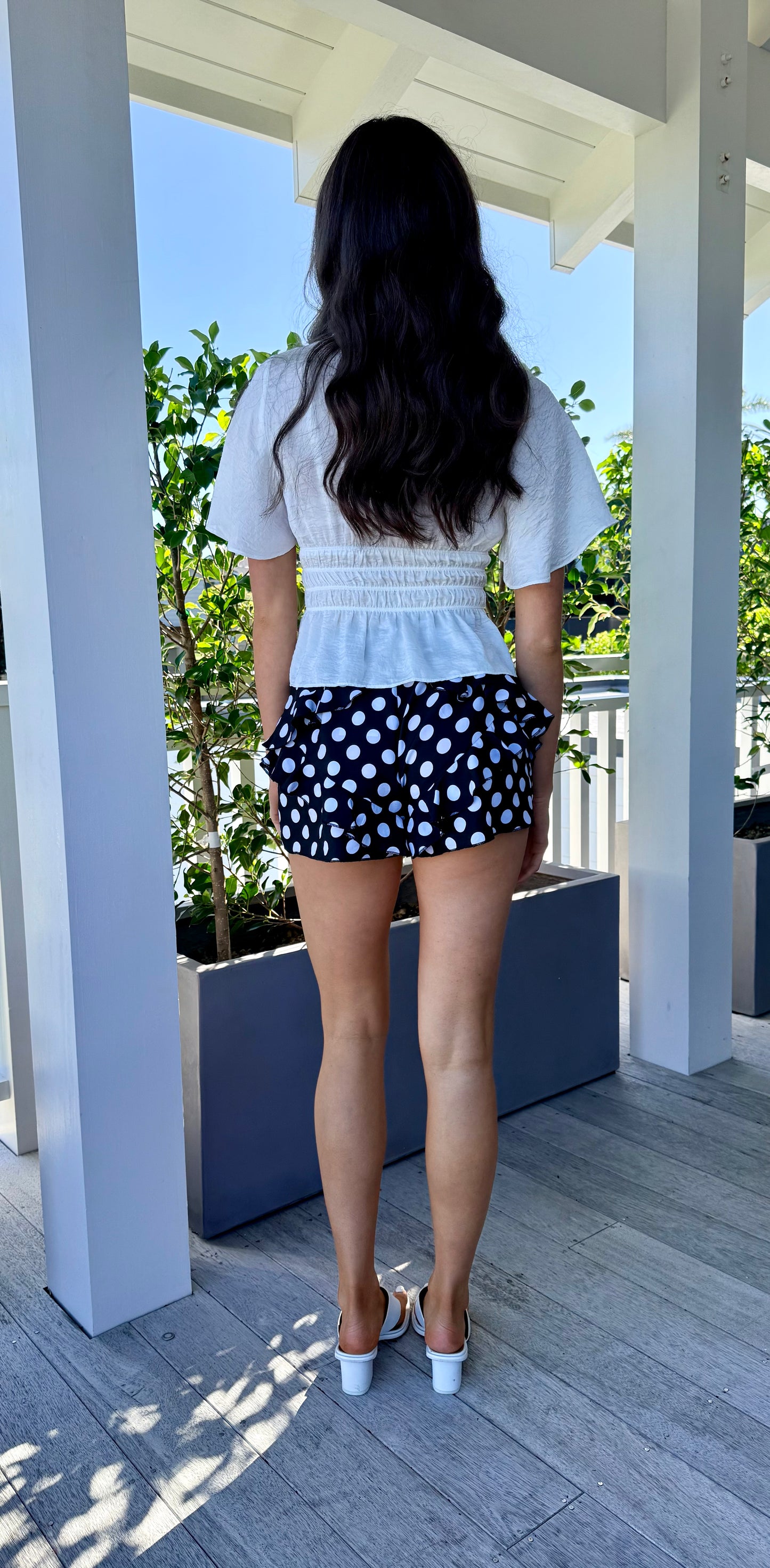 RUBY Black with White Spots Shorts