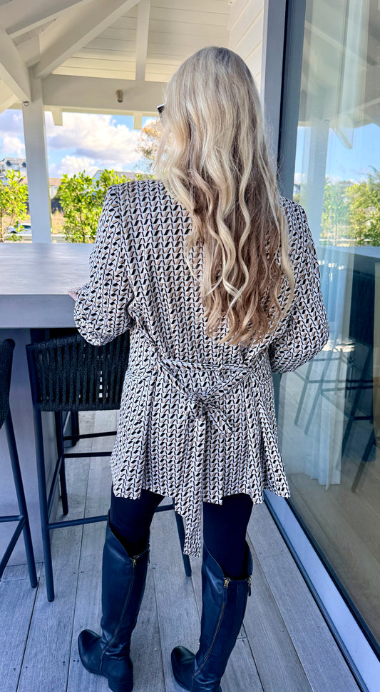 DECJUBA Tan/Black/White Coat/Jacket