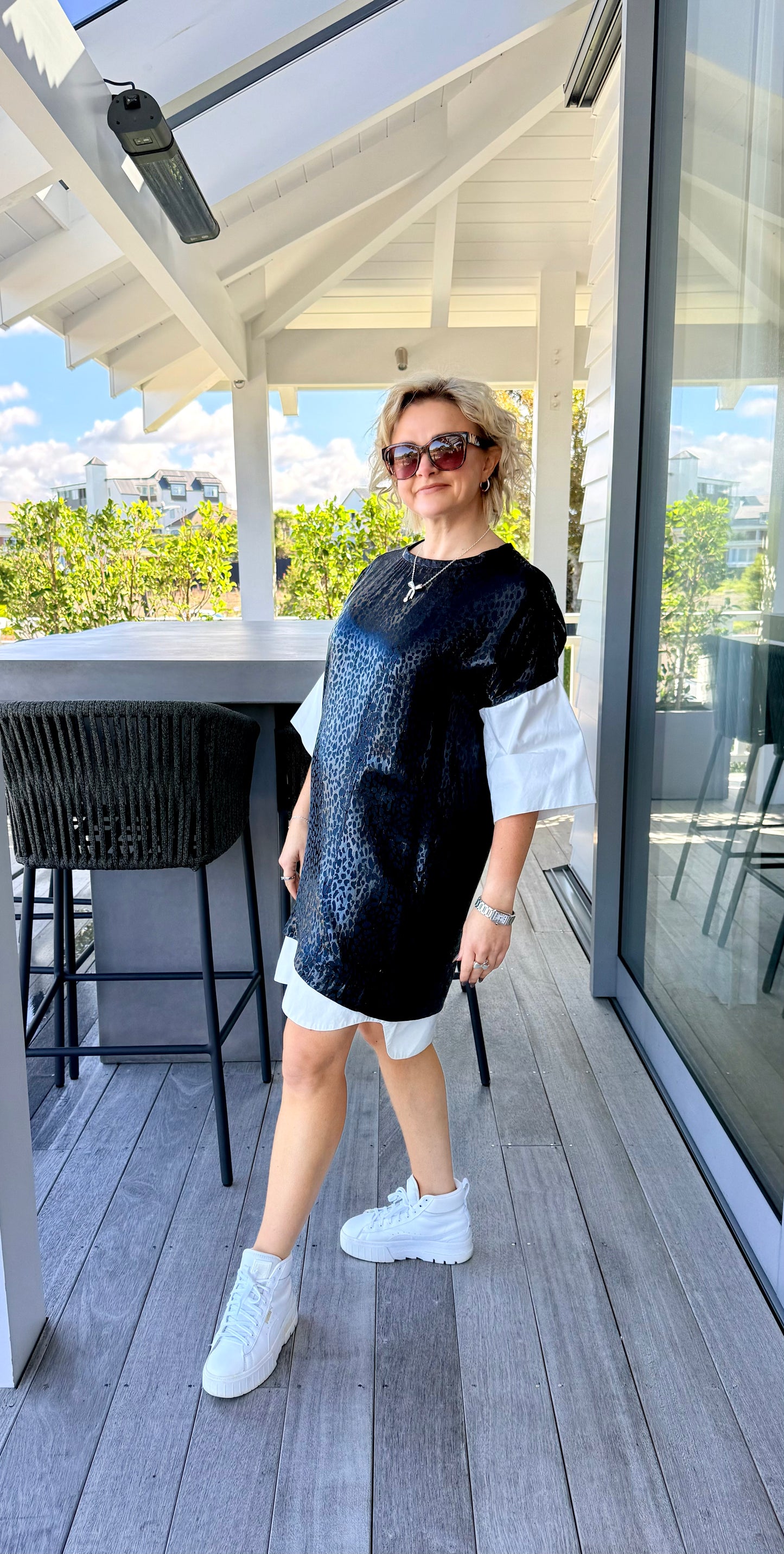 LifewithBird (L.W.B) Black Knee Length Silk Dress