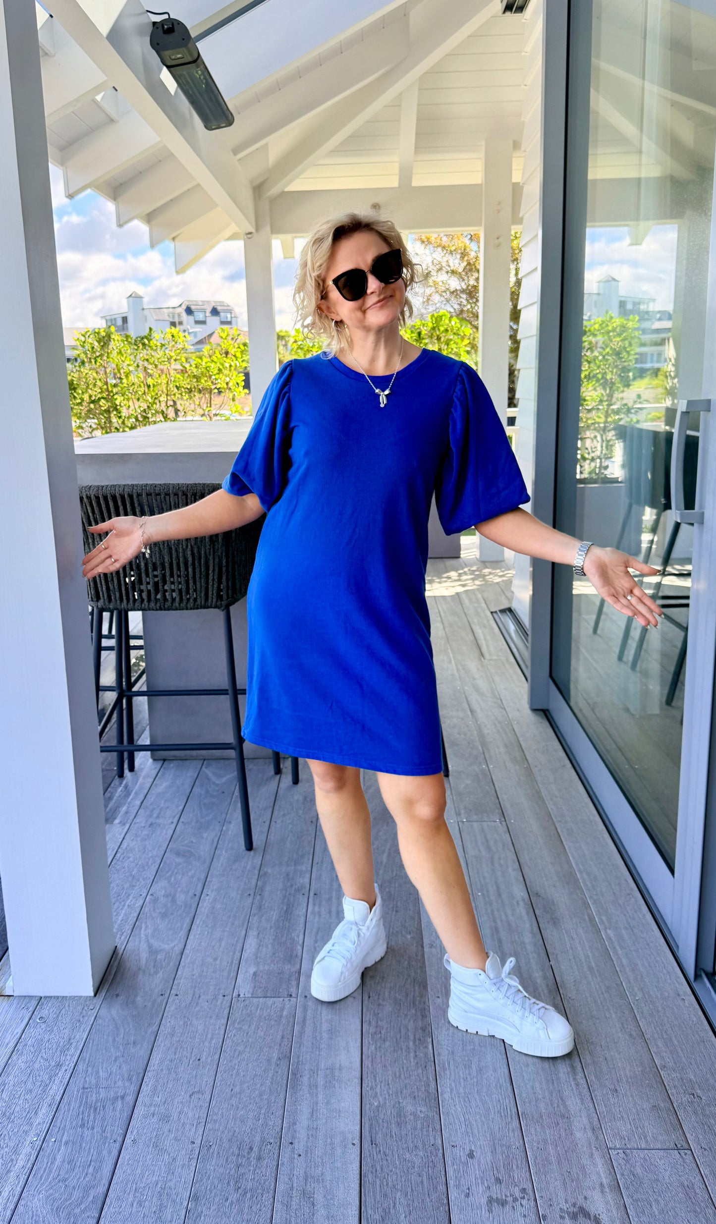 STELLA + GEMMA Blue Knee Length Dress