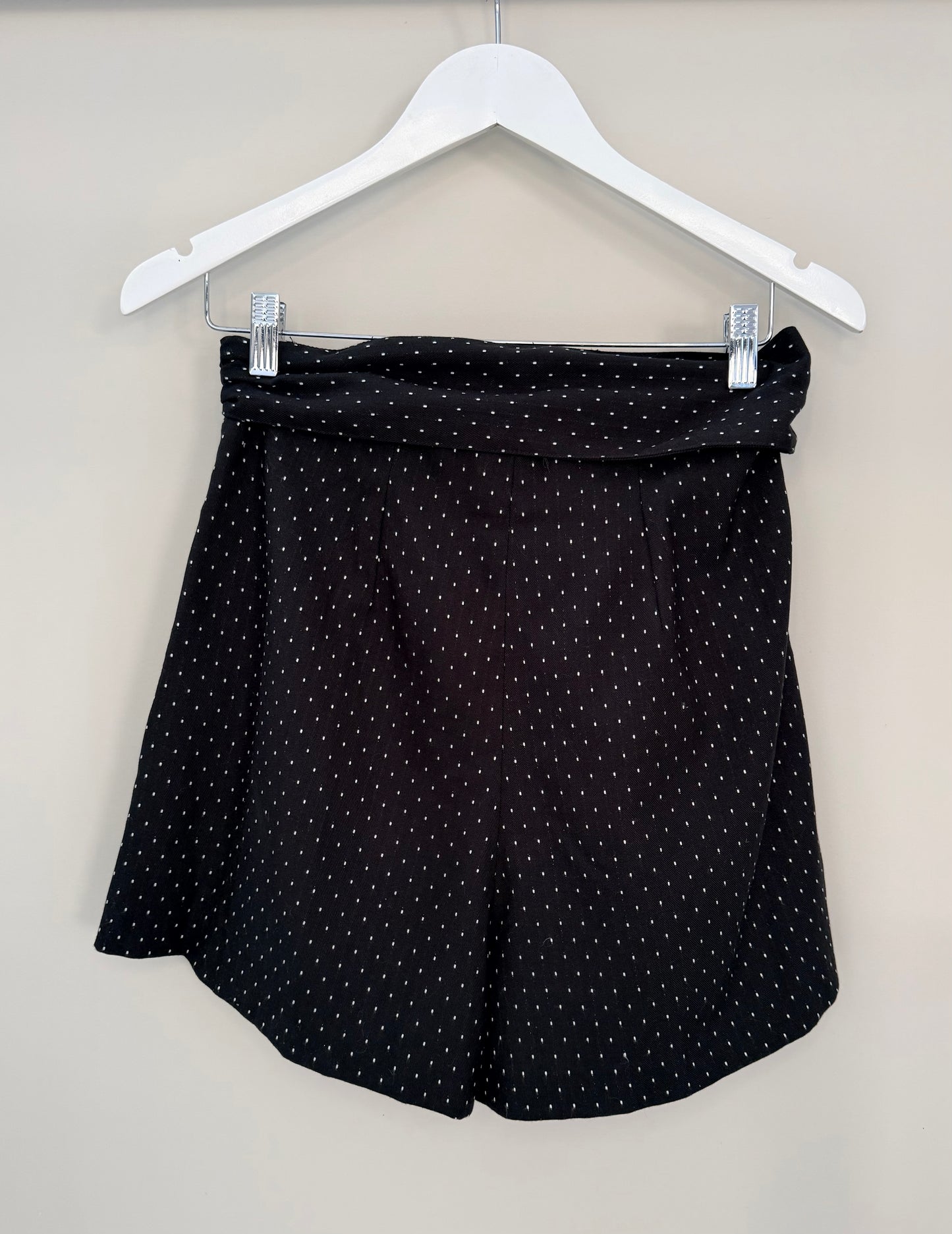 RUBY Black/White Dotted Shorts with Tie