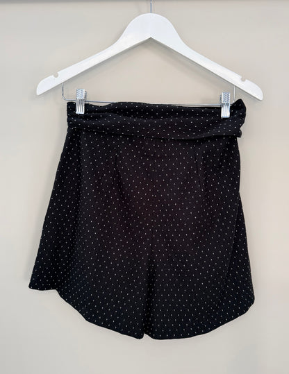 RUBY Black/White Dotted Shorts with Tie