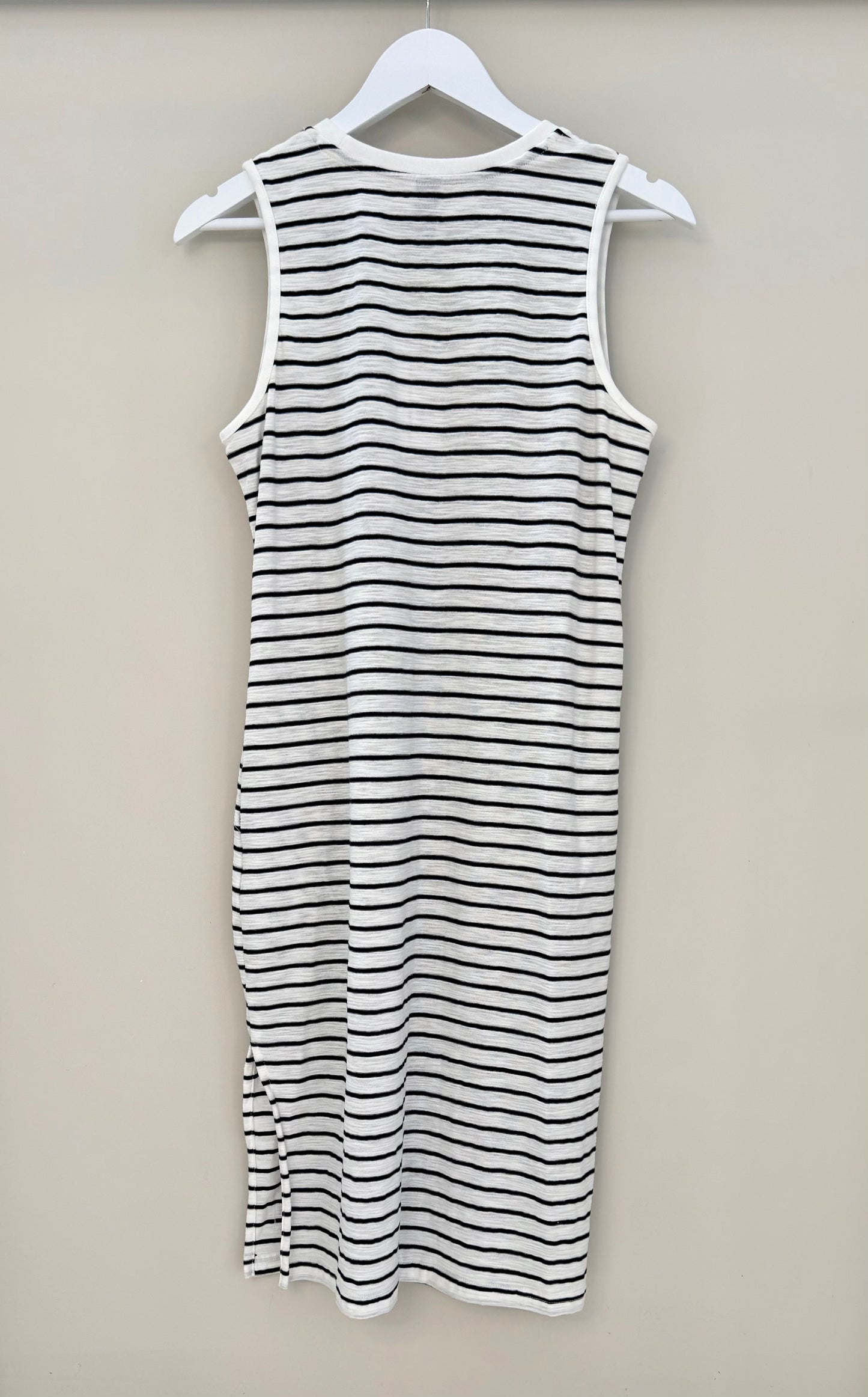 HUFFER Navy/White Stripe Midi Dress - NEW WITH TAGS