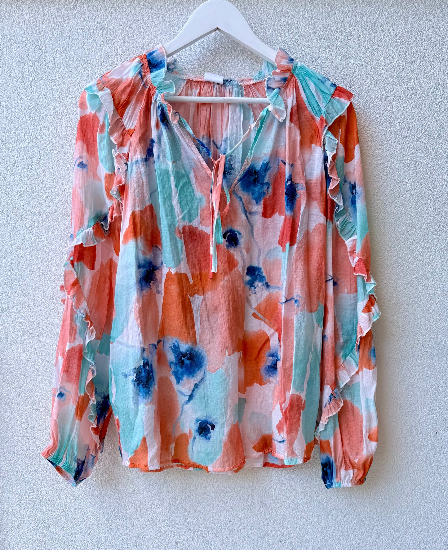 LEO + BE Orange Floral Top