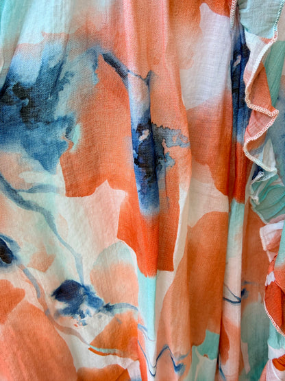 LEO + BE Orange Floral Top