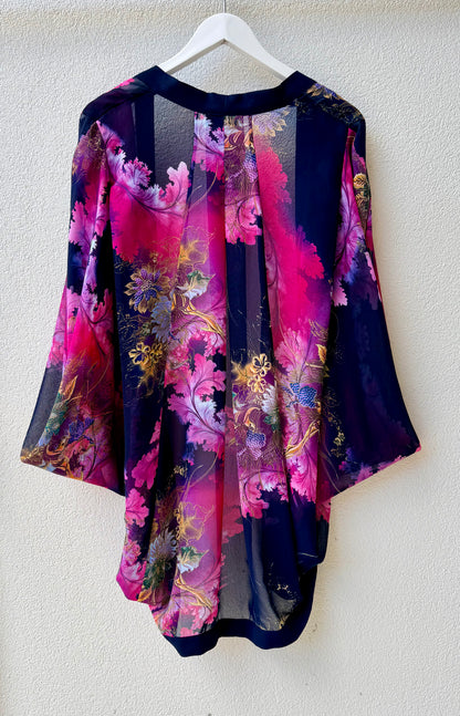 AUGUSTINE/CHARLO - Pink/Navy Floral Kimono