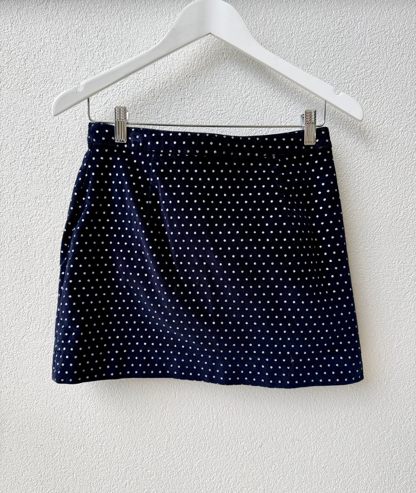 RUBY - Navy with White Spots Mini Wrap Skirt