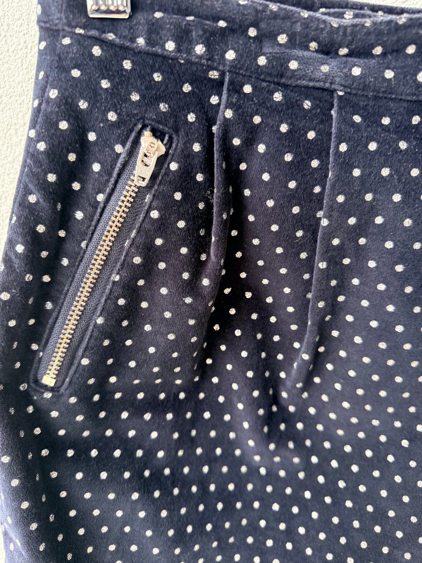 RUBY - Navy with White Spots Mini Wrap Skirt
