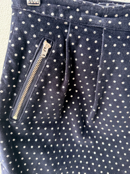RUBY - Navy with White Spots Mini Wrap Skirt