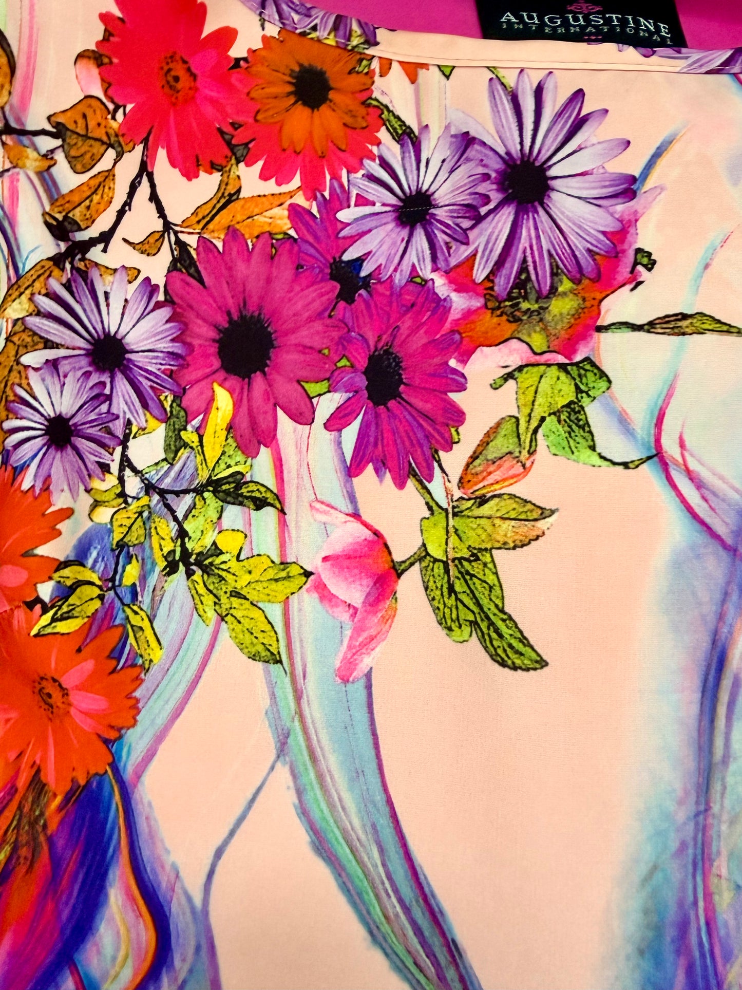AUGUSTINE Pink Floral Mini-Knee Length Dress