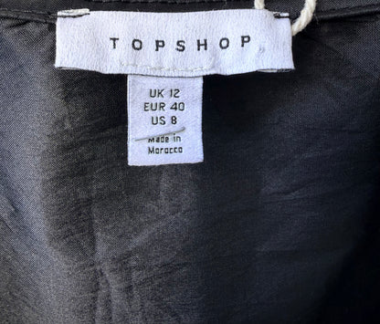 TOPSHOP Black Midi Dress