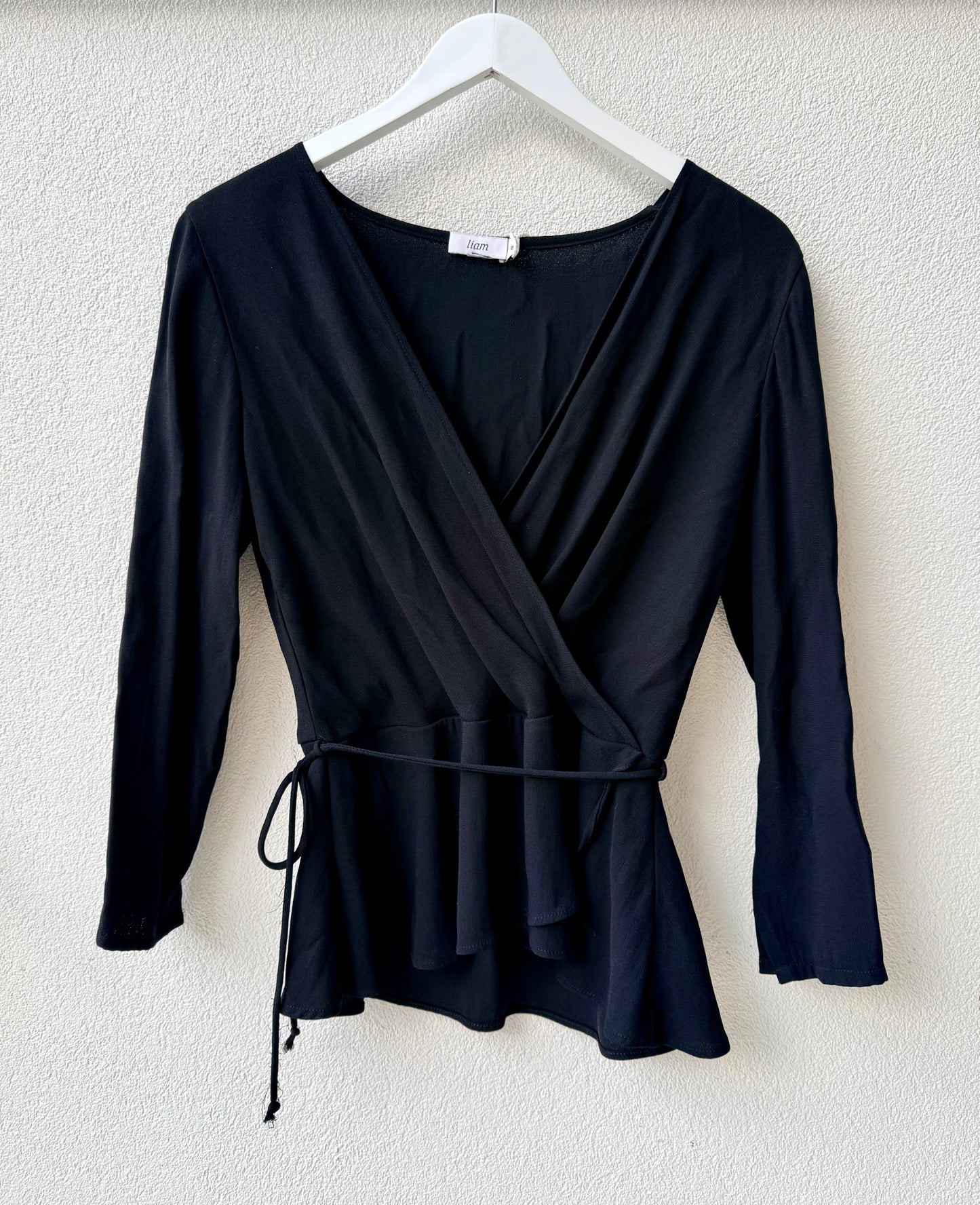 RUBY/LIAM Black Wrap Top