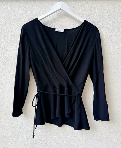 RUBY/LIAM Black Wrap Top