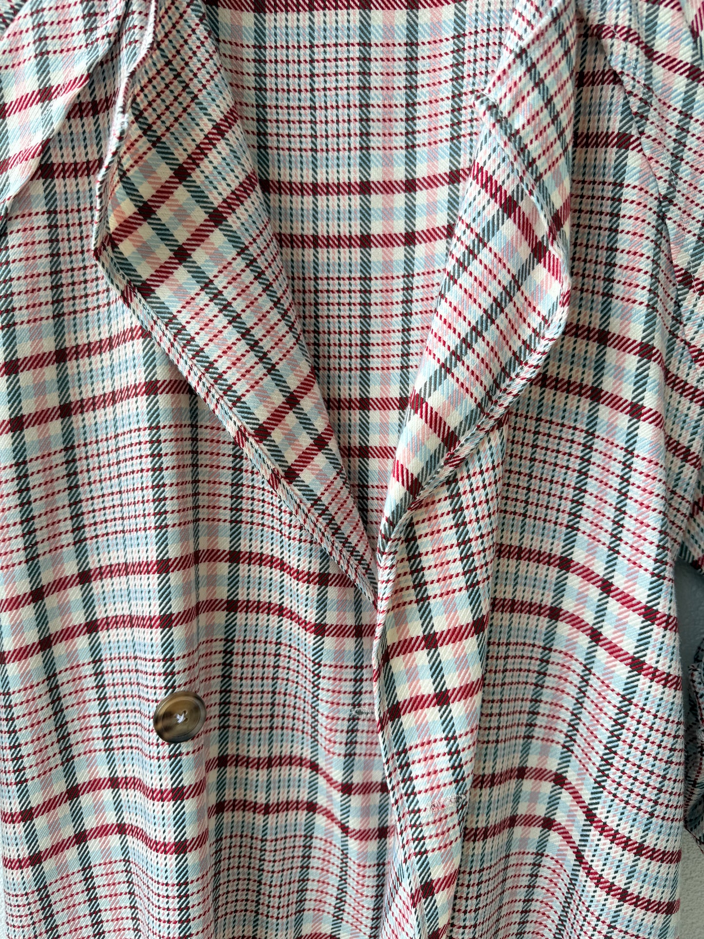 KETZ-KE Red/Tan Checkered Maxi Coat
