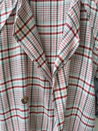KETZ-KE Red/Tan Checkered Maxi Coat