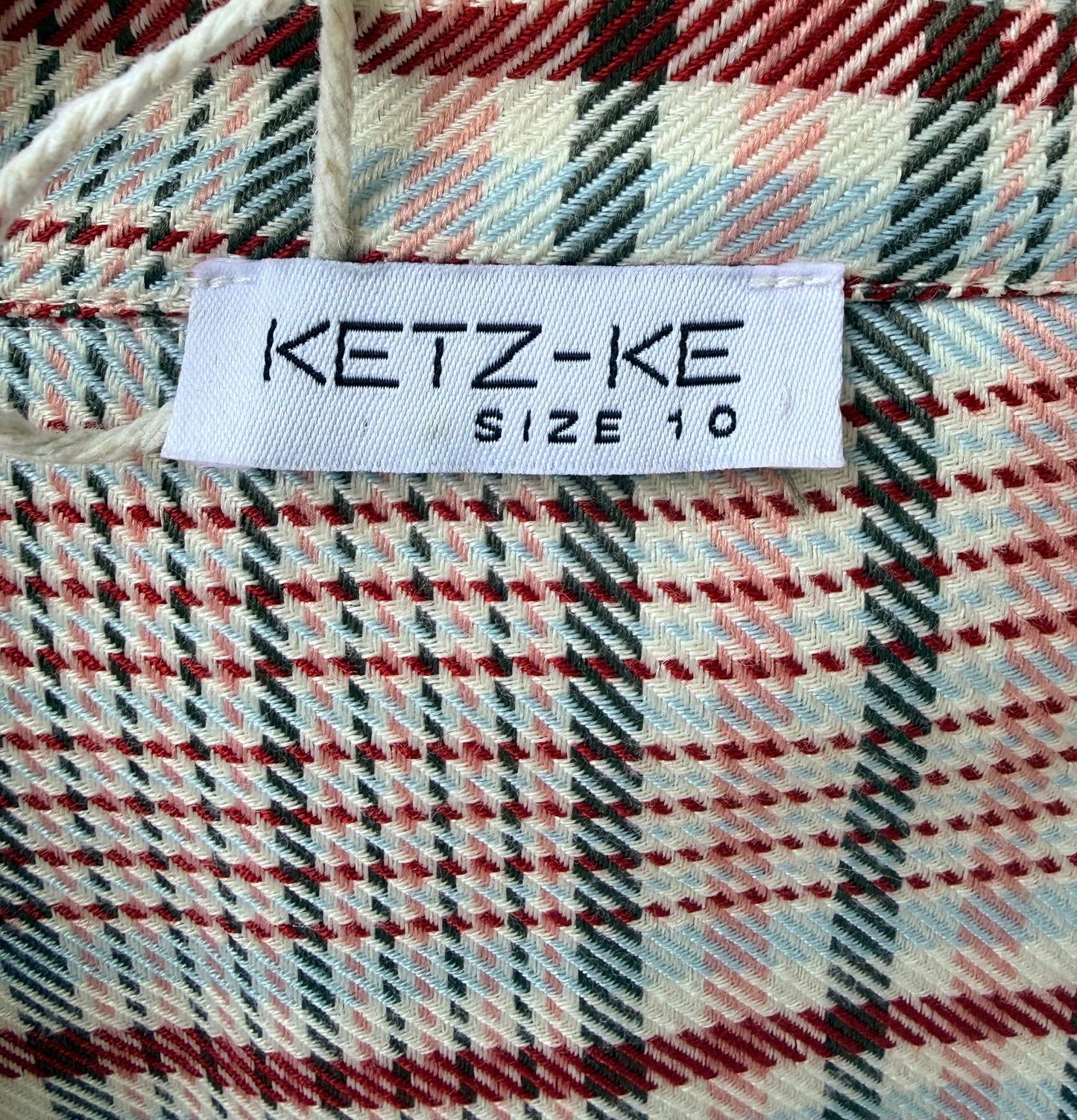 KETZ-KE Red/Tan Checkered Maxi Coat