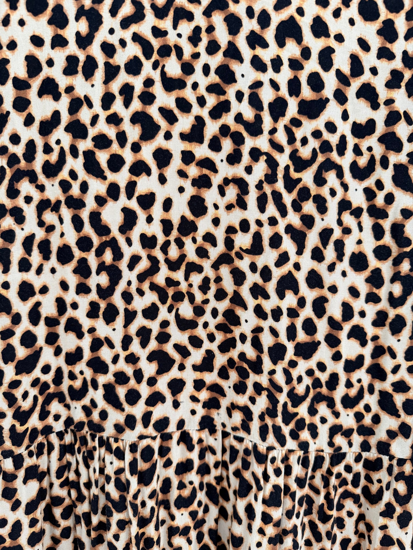 LEW LOOK Brown Leopard Print Midi Length Dress