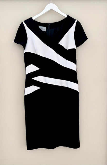 ADRIENNE WINKELMANN Knee Length Black/White Dress