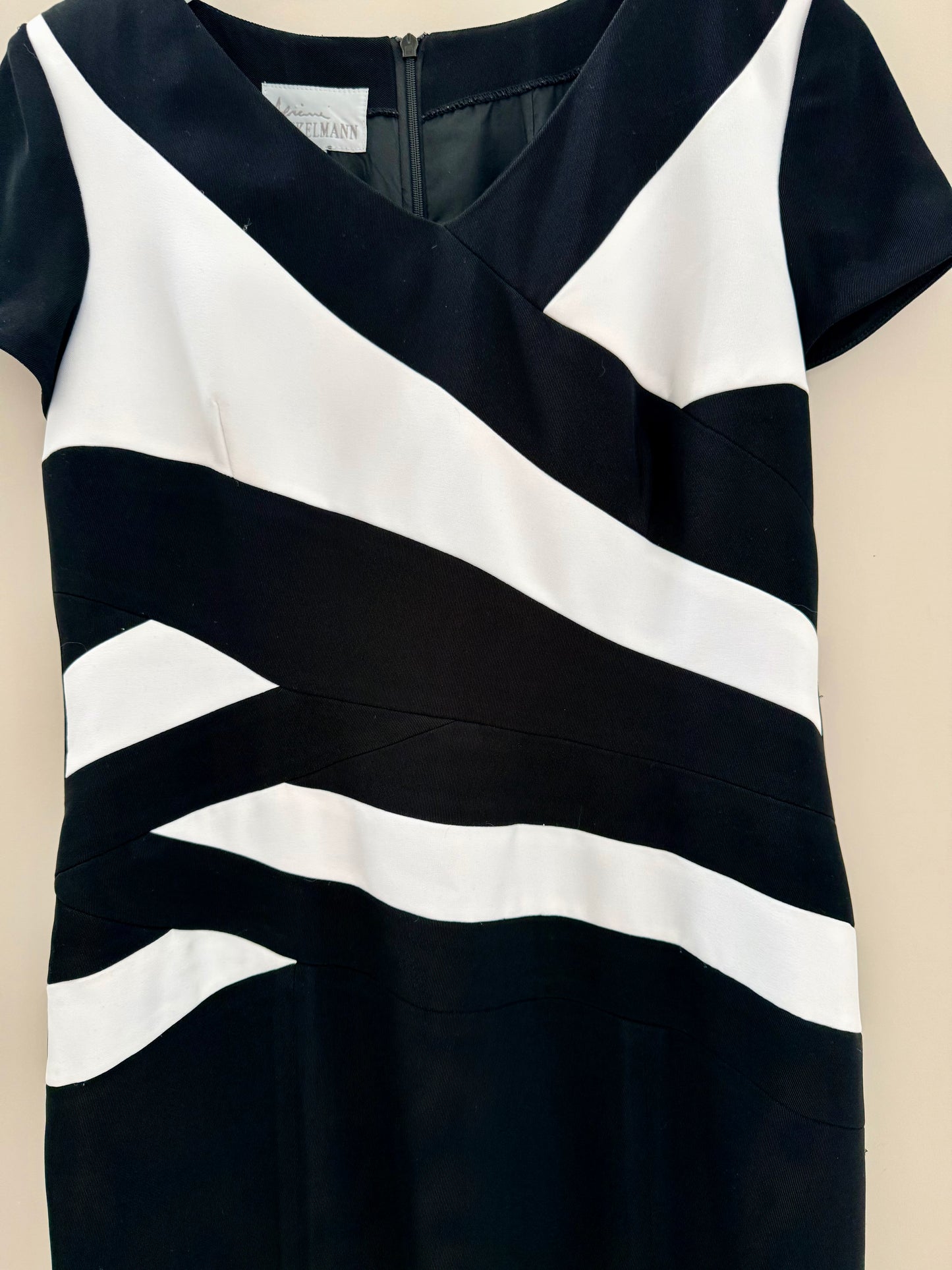 ADRIENNE WINKELMANN Knee Length Black/White Dress