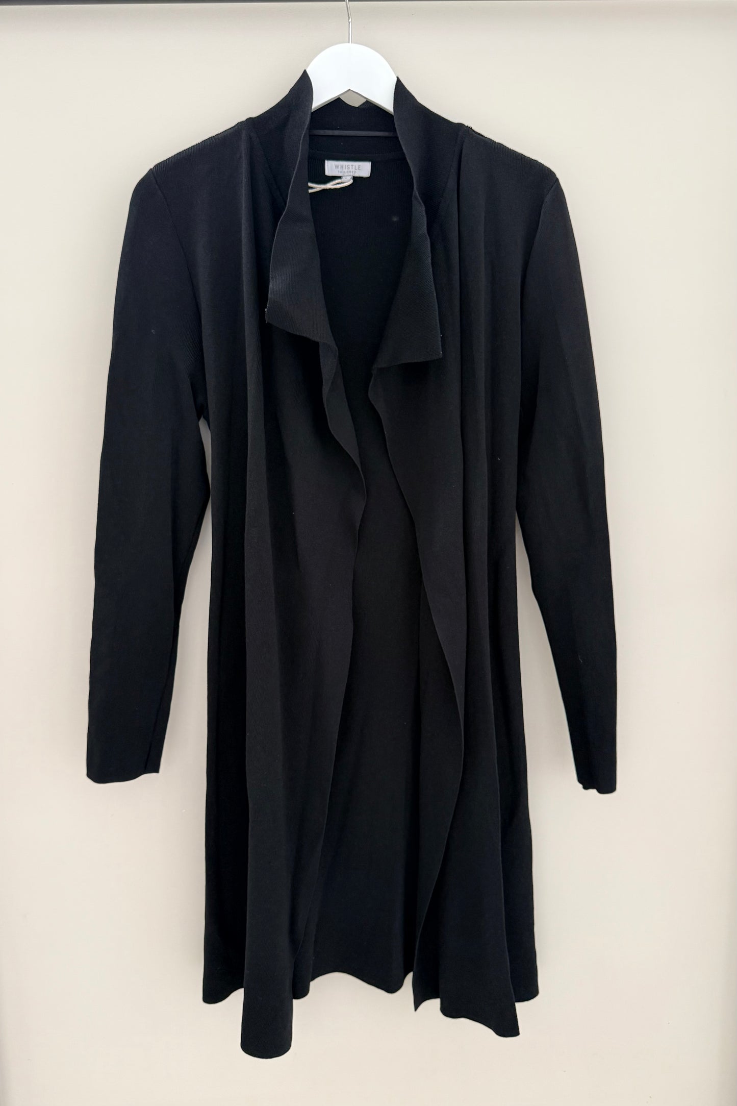 WHISTLE Midi Length Black Over Coat