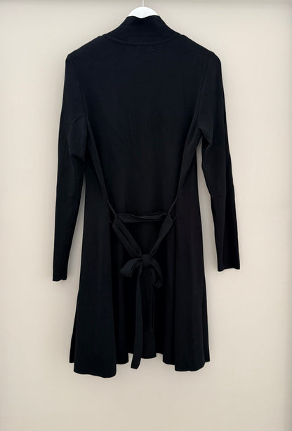 WHISTLE Midi Length Black Over Coat