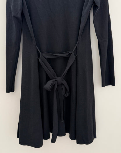WHISTLE Midi Length Black Over Coat