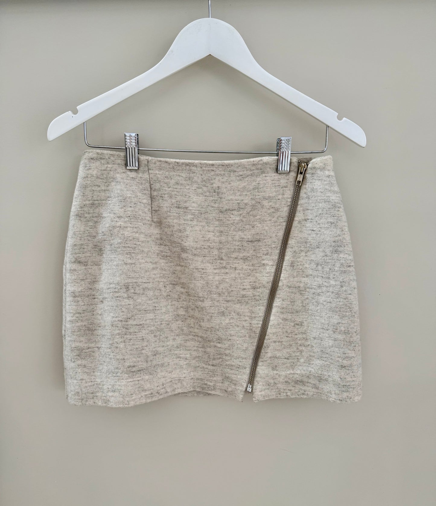 RUBY Grey Mini Wool Blend Skirt