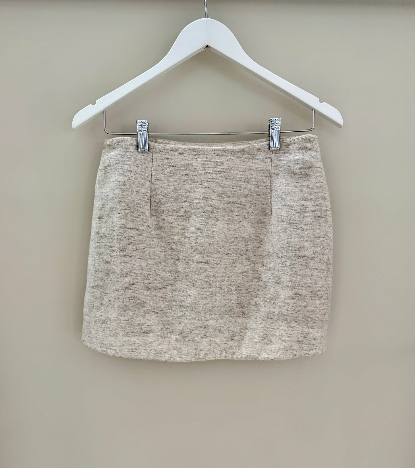 RUBY Grey Mini Wool Blend Skirt