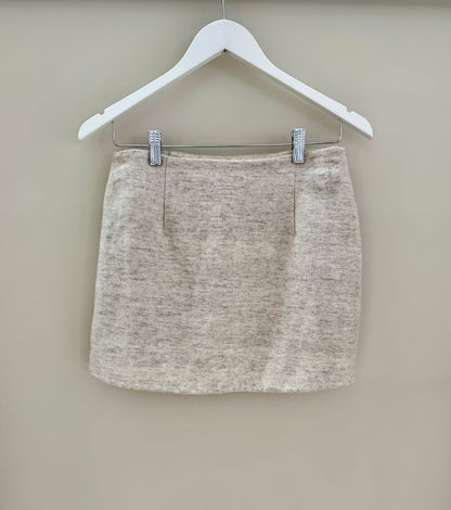 RUBY Grey Mini Wool Blend Skirt