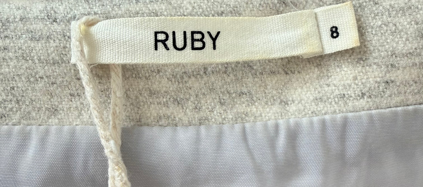 RUBY Grey Mini Wool Blend Skirt
