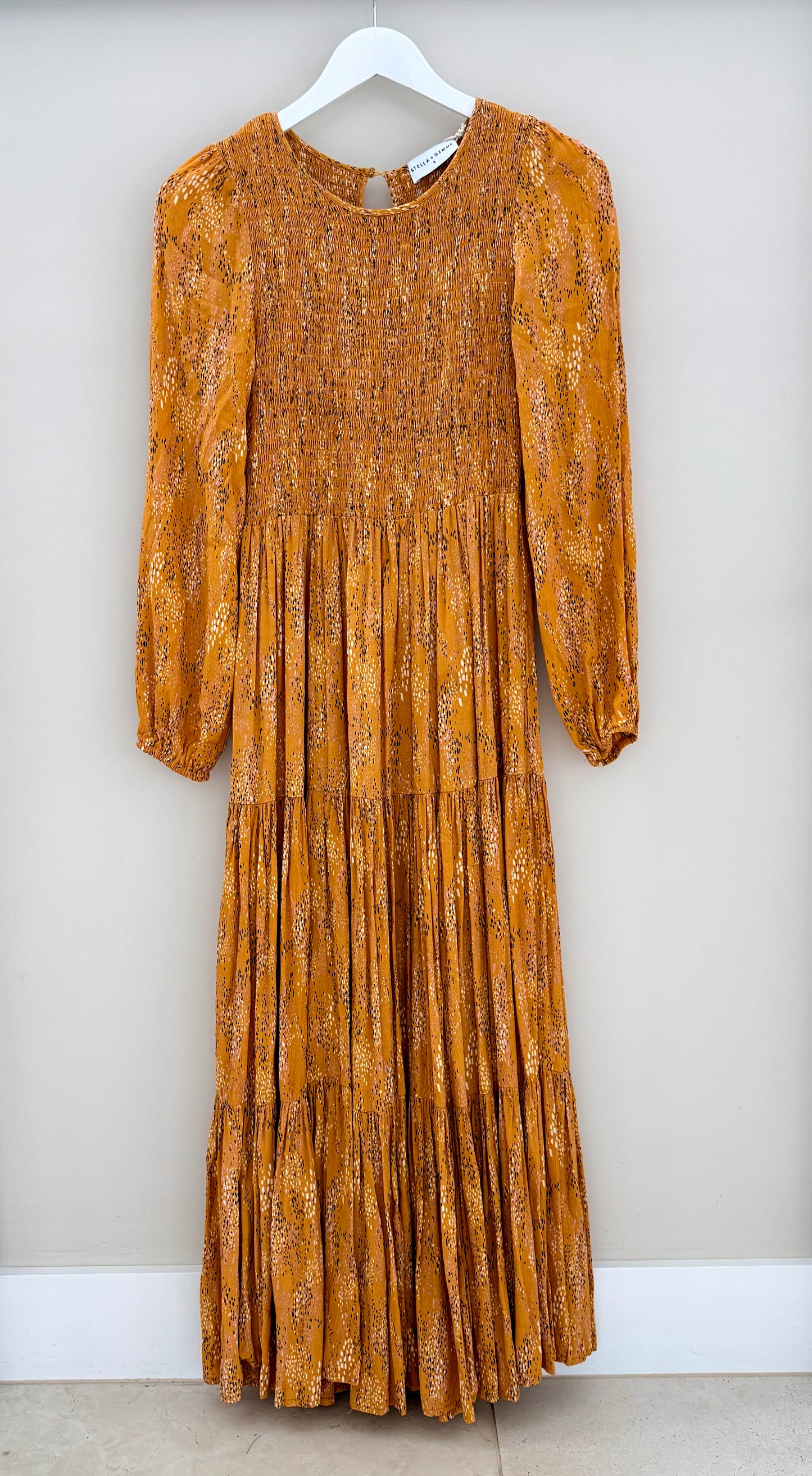 STELLA + GEMMA Yellow/Tan Maxi Dress
